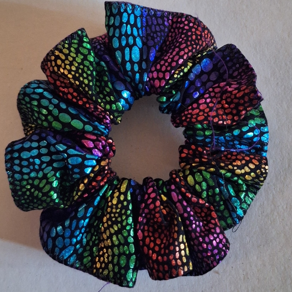 Multicolor Metallic Hair Scrunchie